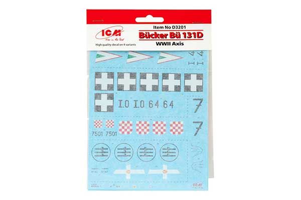 Декаль для Bücker Bü 131D стран Оси II МВ (ICM D3201) 1/32