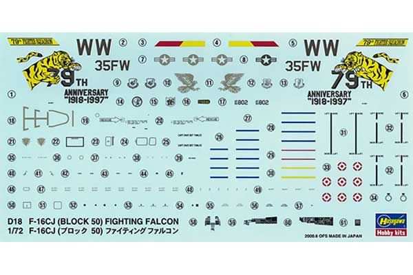 F-16CJ (Block 50) Fighting Falcon (HASEGAWA 00448 D18) 1/72