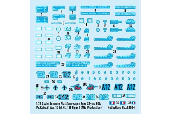 Schwere Plattformwagen Type SSyms 80 і Pz.Kpfw.VI Ausf.E Sd.Kfz.181 Tiger I (середнього виробництва)  (Hobby Boss 82934) 1/72