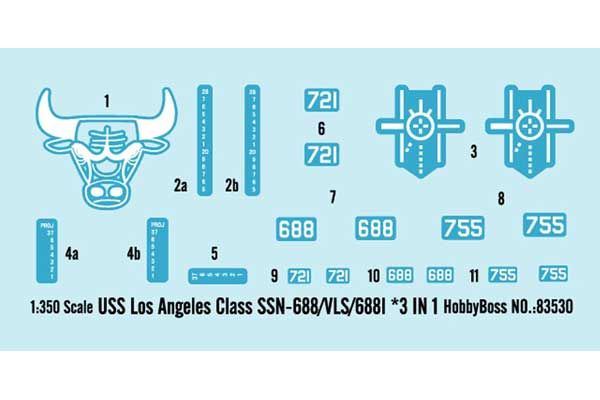 USS Los Angeles Class SSN-688/VLS/688I *3 IN 1 (Hobby Boss 83530) 1/350