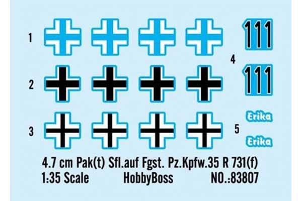 4.7 cm Pak(t) Sfl.auf Fgst. Pz.Kpfw.35 R 731(f) (Hobby Boss HB83807) 1/35