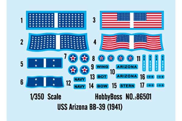 USS Arizona BB-39 (1941) (Hobby Boss 86501) 1/350