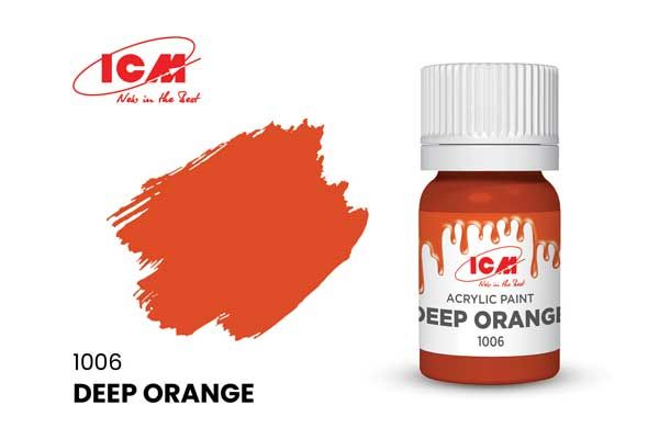 Акрилова фарба - Темно-помаранчева (Deep Orange) ICM 1006