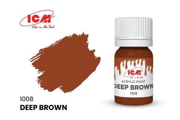 Акрилова фарба - Темно-коричневий (Deep Brown) ICM 1008