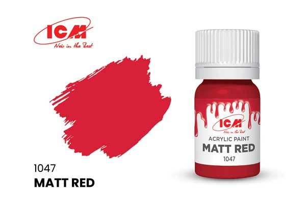 Акрилова фарба - Матовий червоний (Matt red) ICM 1047