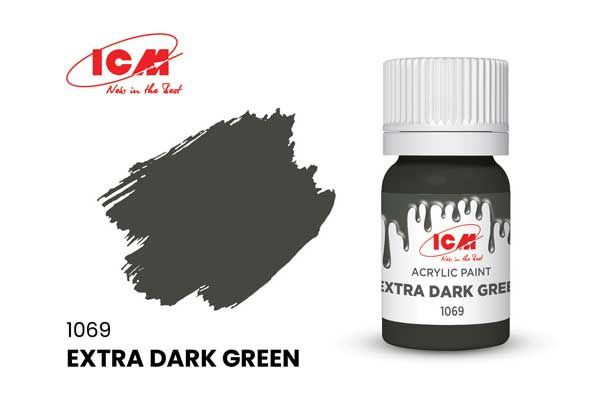Акрилова фарба - Екстра темно-зелений (Extra dark green) ICM 1069