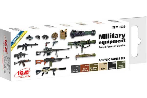 Набір акрилових фарб для військового спорядження Збройних Сил України (ICM 3039)