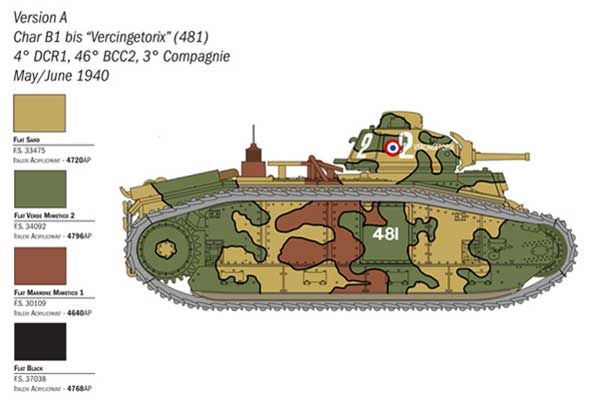 Char B1 Bis (Italeri 25766) 1/56
