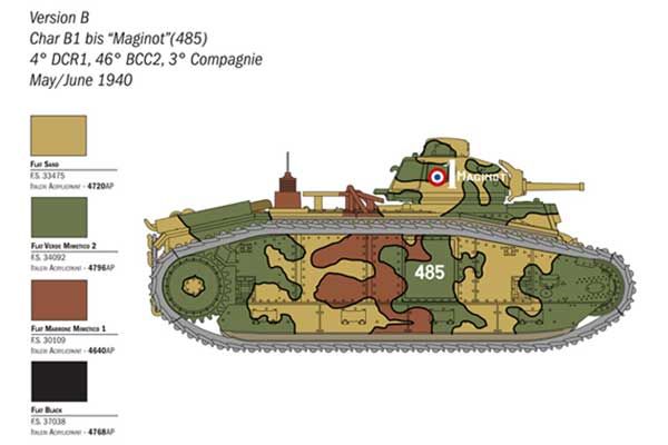 Char B1 Bis (Italeri 25766) 1/56