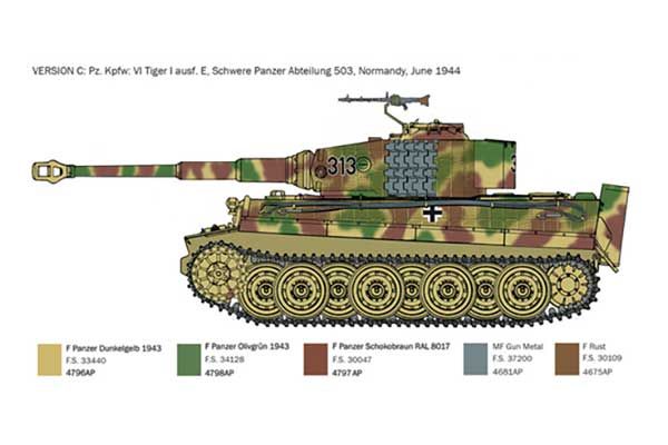 Pz.Kpfw. VI Tiger I Ausf. E пізнього виробництва (Italeri 6754) 1/35