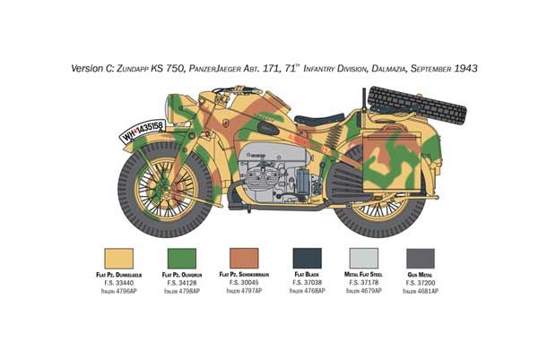 Zundapp KS 750 с коляской (Italeri 7406) 1/9