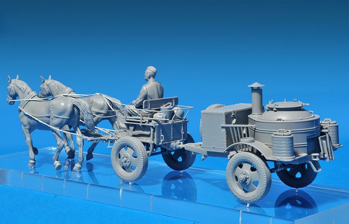 Советская полевая кухня КП-42 с лошадьми на конной тяге (MiniArt 35057) 1/35