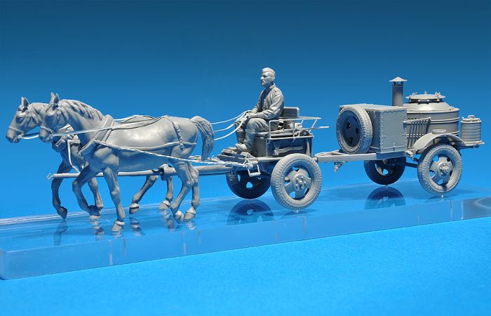 Советская полевая кухня КП-42 с лошадьми на конной тяге (MiniArt 35057) 1/35