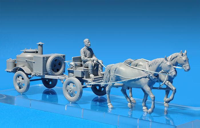 Советская полевая кухня КП-42 с лошадьми на конной тяге (MiniArt 35057) 1/35