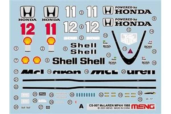 McLaren MP4/4 1988 (Meng CS-007) 1/24
