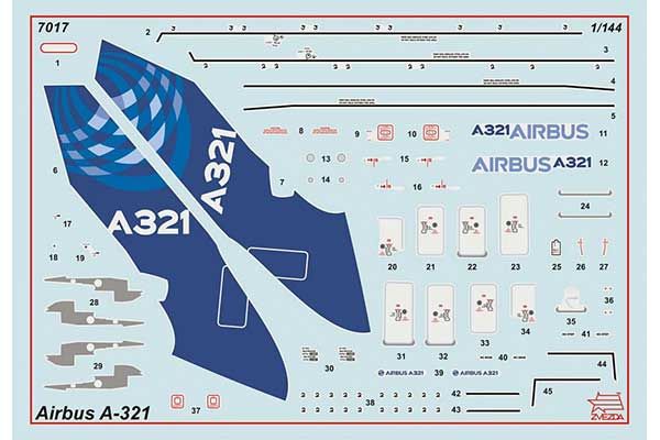 Airbus A-321 (ZVEZDA 7017) 1/144