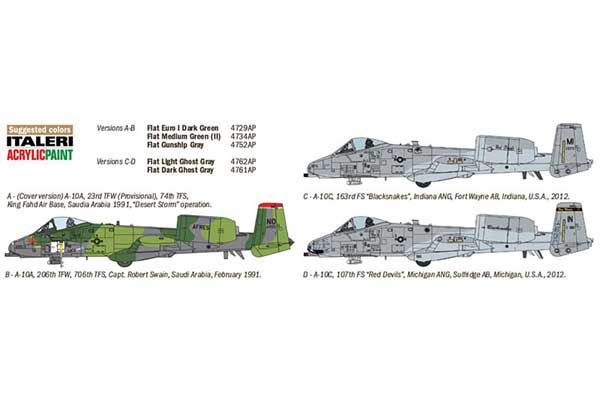 A-10 A / C Thunderbolt II (Italeri одна тисяча триста сімдесят шість) 1/72