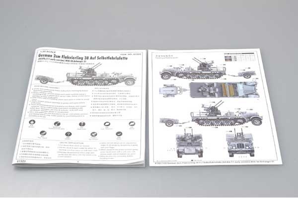 2cm Flakvierling 38 auf Selbstfahrlafette (Sd.Kfz.7/1ранньої версії) (TRUMPETER 01523) 1/35
