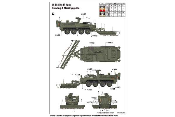 M1132 Stryker Engineer Squad Vehicle w/SMP-Surface Mine Plow/AMP (Trumpeter 01575) 1/35