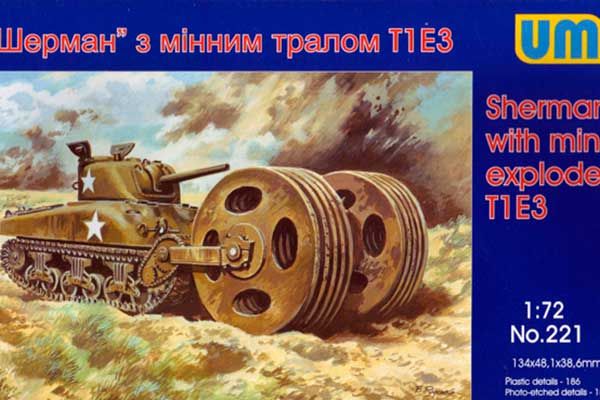 Sherman з мінним тралом T1E3 (UNIMODELS 221) 1/72