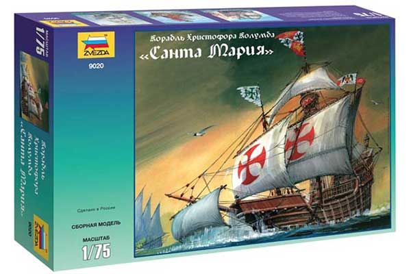 Подарунковий набір зі збірною моделлю корабля "Санта Марія" (Zvezda 9020) 1/75 Подарунковий набір зі збірною моделлю корабля "Санта Марія" (Zvezda 9020) 1/75