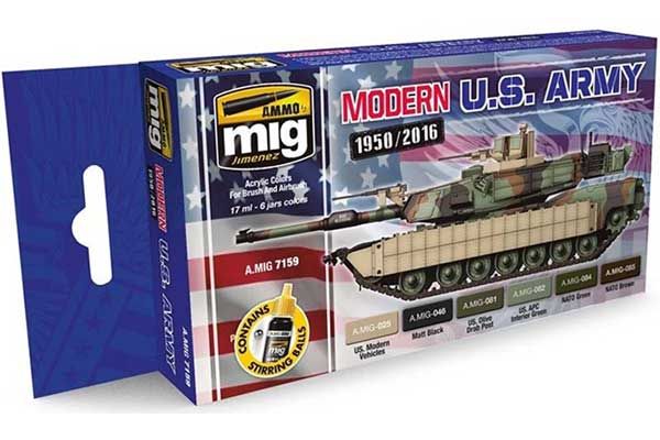 Набір акрилових фарб 6 шт - Сучасна армія США (Ammo Mig 7159)