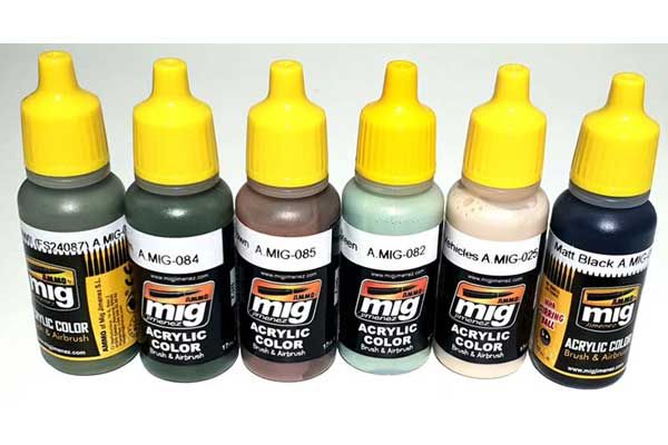 Набір акрилових фарб 6 шт - Сучасна армія США (Ammo Mig 7159)