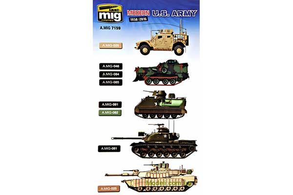 Набір акрилових фарб 6 шт - Сучасна армія США (Ammo Mig 7159)