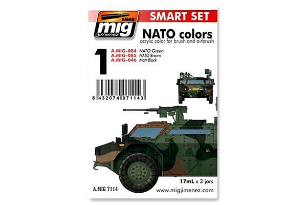 Набір акрилових фарб 3 шт - Кольори НАТО. (Ammo Mig 7114) Набір акрилових фарб 3 шт - Кольори НАТО. (Ammo Mig 7114)