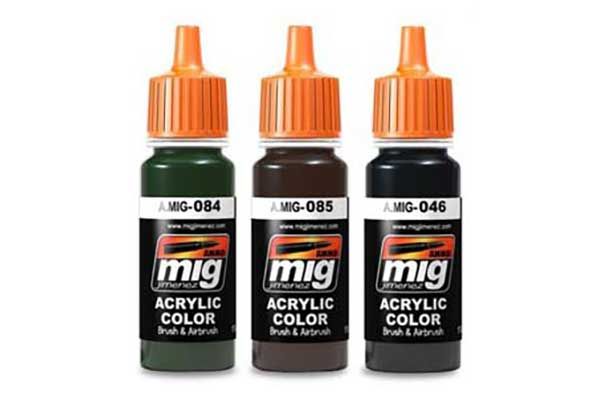 Набор акриловых красок 3 шт - Цвета НАТО. (Ammo Mig 7114)