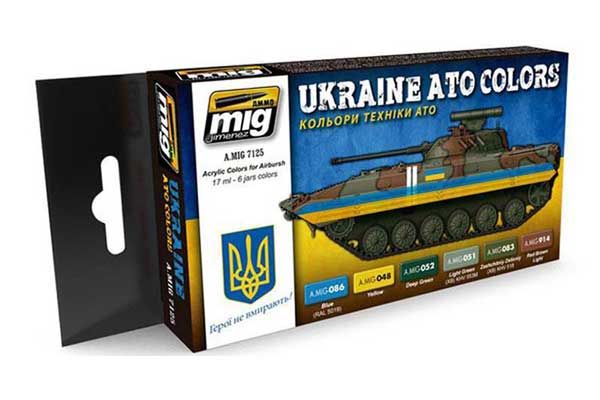 Набір акрилових фарб 6 шт - Кольори техніки АТО (Ammo Mig 7125) Набір акрилових фарб 6 шт - Кольори техніки АТО (Ammo Mig 7125)