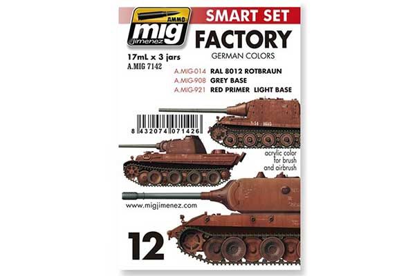 Набор акриловых красок 3 шт - Фабричные немецкие цвета. (Ammo Mig 7142)