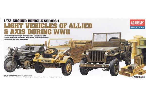 Легковий транспорт Другої Світової Війни (бочки, каністри, ящики) (Academy 13416) 1/72 Легковий транспорт Другої Світової Війни (бочки, каністри, ящики) (Academy 13416) 1/72