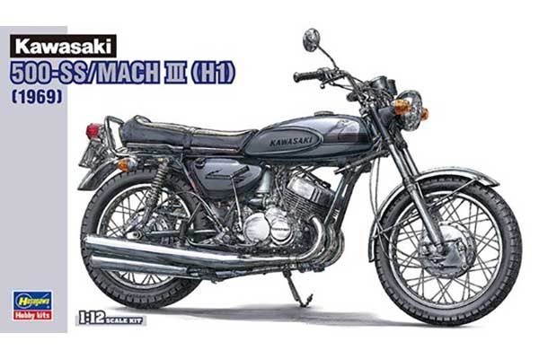 Kawasaki 500-SS/Mach III (H1) 1969 (Hasegawa 21510 BK10) 1/12 Kawasaki 500-SS/Mach III (H1) 1969 (Hasegawa 21510 BK10) 1/12