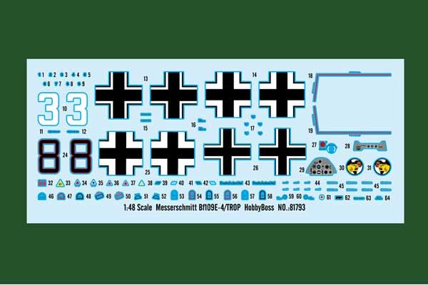 Messerschmitt Bf109E-4/TROP  (Hobby boss 81793) 1/48