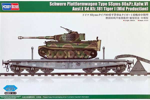 Schwere Plattformwagen Type SSyms 80 і Pz.Kpfw.VI Ausf.E Sd.Kfz.181 Tiger I (середнього виробництва)  (Hobby Boss 82934) 1/72 Schwere Plattformwagen Type SSyms 80 і Pz.Kpfw.VI Ausf.E Sd.Kfz.181 Tiger I (середнього виробництва)  (Hobby Boss 82934) 1/72