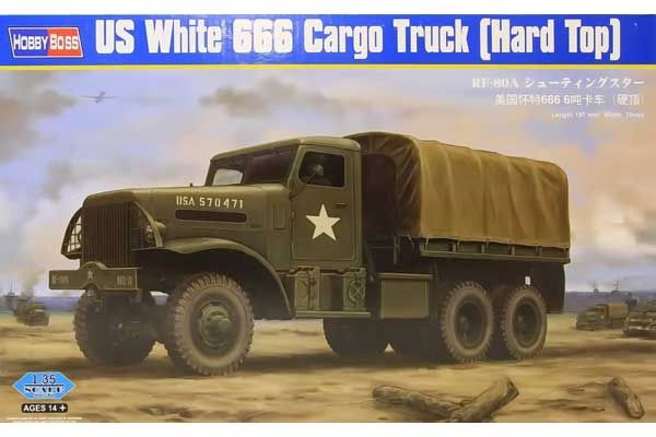 Американский грузовик White 666 с жесткой крышей (Hobby Boss 83801) 1/35 Американский грузовик White 666 с жесткой крышей (Hobby Boss 83801) 1/35