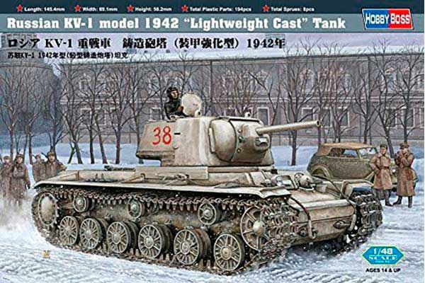КВ-1 мод. 1942 "легкая литая башня" (Hobby Boss 84814) 1/48 КВ-1 мод. 1942 "легкая литая башня" (Hobby Boss 84814) 1/48