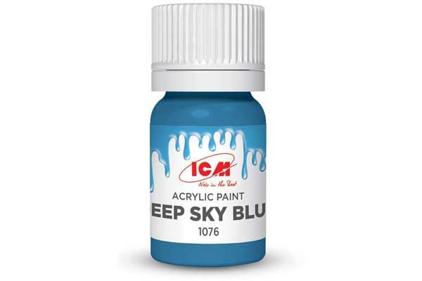 Акрилова фарба - Грубокий небесно-блакитний (Deep sky blue) ICM 1076 Акрилова фарба - Грубокий небесно-блакитний (Deep sky blue) ICM 1076