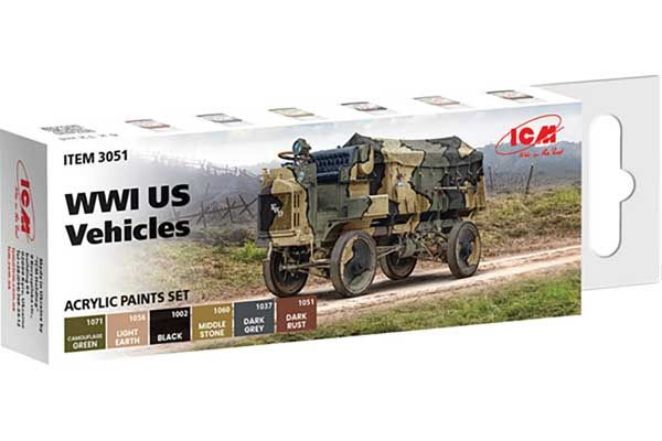 Набір акрилових фарб для американської техніки 1СВ (ICM 3051) Набір акрилових фарб для американської техніки 1СВ (ICM 3051)