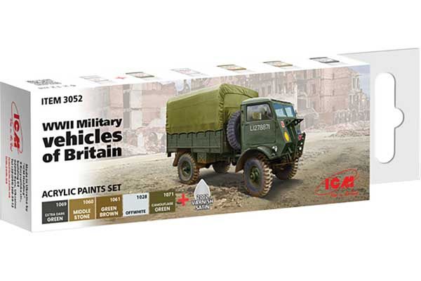 Набір акрилових фарб для військової техніки Великої Британії 2СВ (ICM 3052) Набір акрилових фарб для військової техніки Великої Британії 2СВ (ICM 3052)