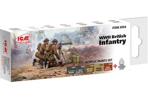 Набір акрилових фарб для британської піхоти 2СВ (ICM 3054) Набір акрилових фарб для британської піхоти 2СВ (ICM 3054)