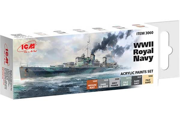 Набір акрилових фарб для Королівського військово-морського флоту 2СВ (ICM 3060) Набір акрилових фарб для Королівського військово-морського флоту 2СВ (ICM 3060)