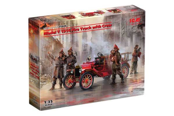 Пожарный автомобиль модели T 1914 года с экипажем (ICM 35606) 1/35