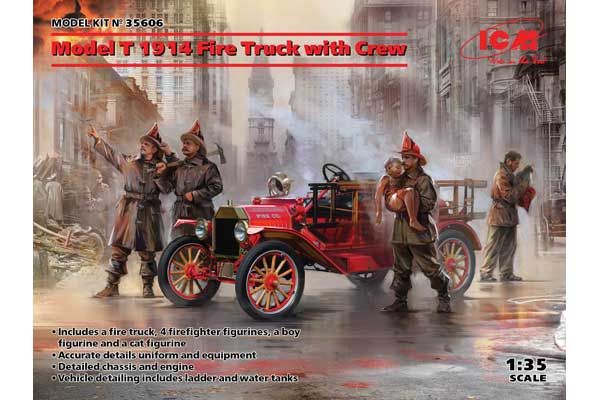 Пожарный автомобиль модели T 1914 года с экипажем (ICM 35606) 1/35
