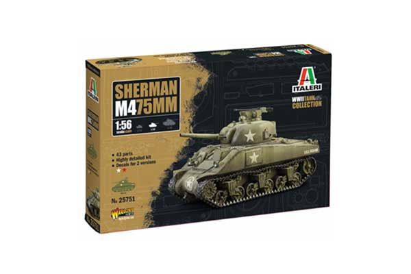 Sherman M4 75mm (Italeri 25751) 1/56