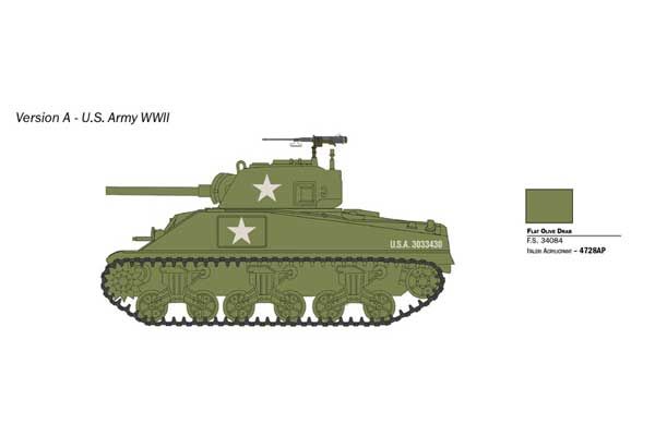 Sherman M4 75mm (Italeri 25751) 1/56