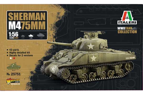 Sherman M4 75mm (Italeri 25751) 1/56 Sherman M4 75mm (Italeri 25751) 1/56