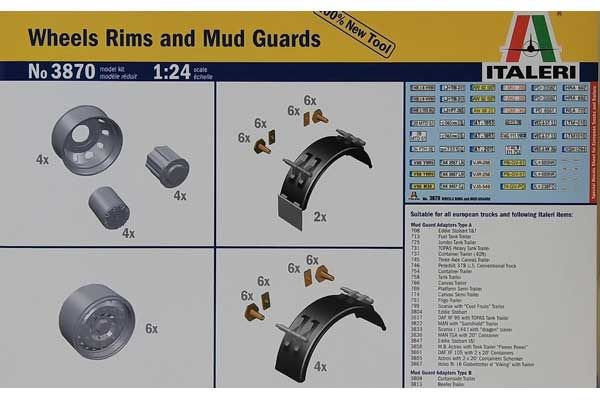 Колісні диски та бризковики (ITALERI 3870) 1/24