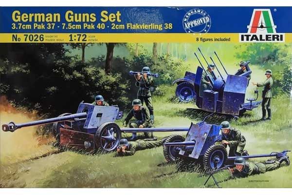 Набор немецких орудий Pak 37, Pak 40, Flak 38 (Italeri 7026) 1/72